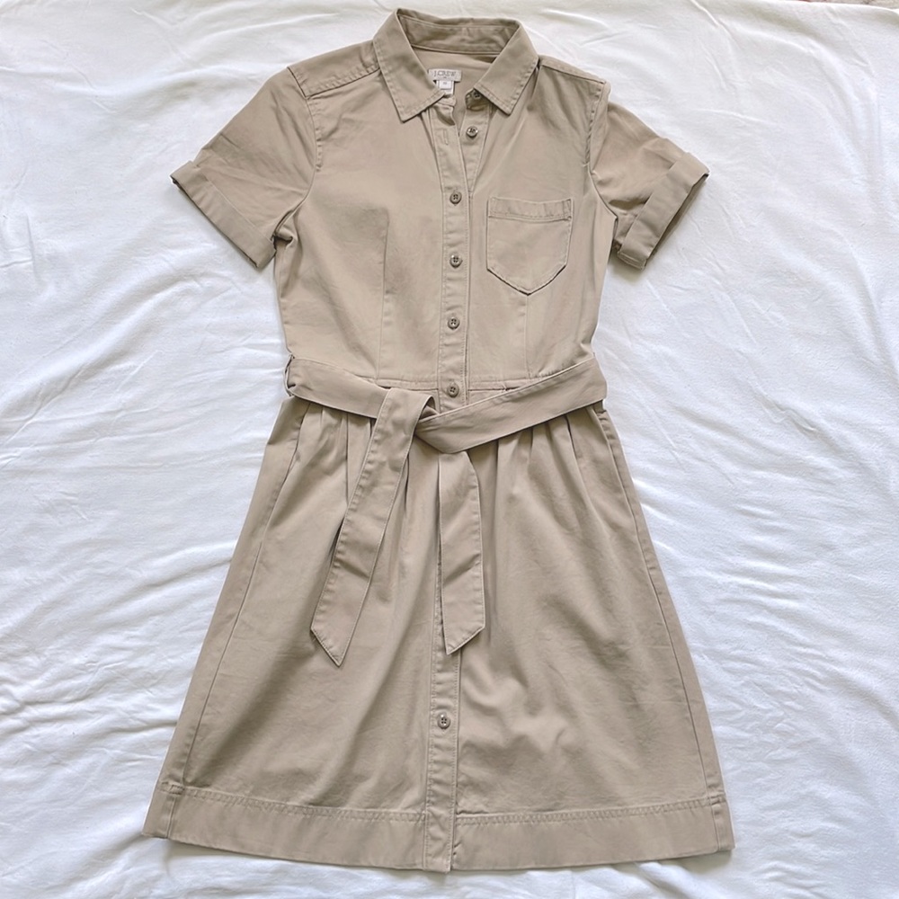 J. Crew Factory Khaki Shirtdress